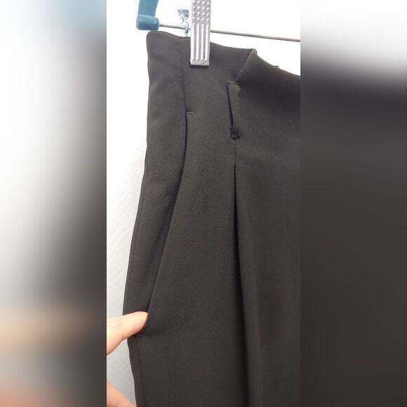 H&M High Rise Pleated Pants Trousers Sz 10 Black - Picture 8 of 12